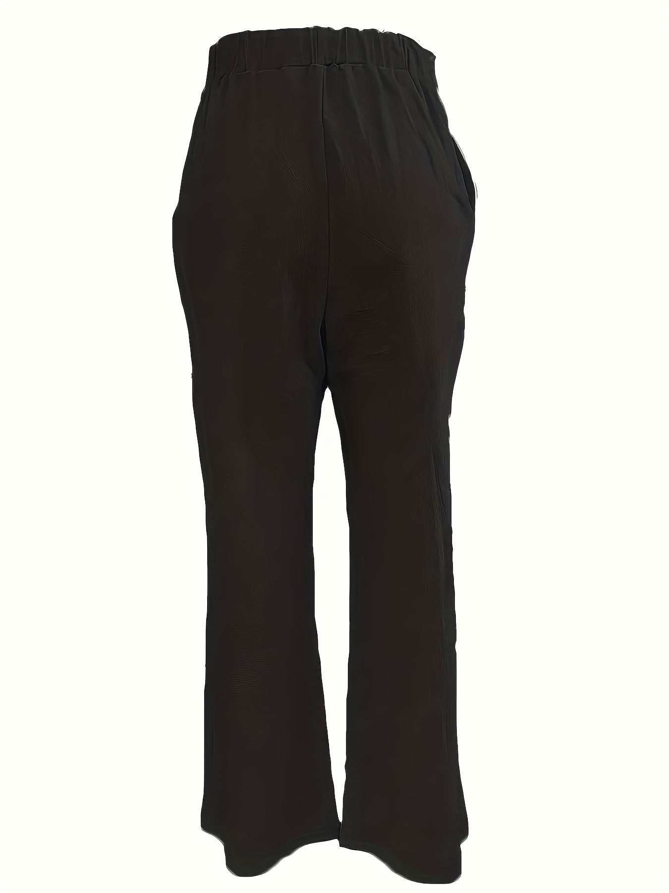  Solid Wide Leg Trousers With Pockets