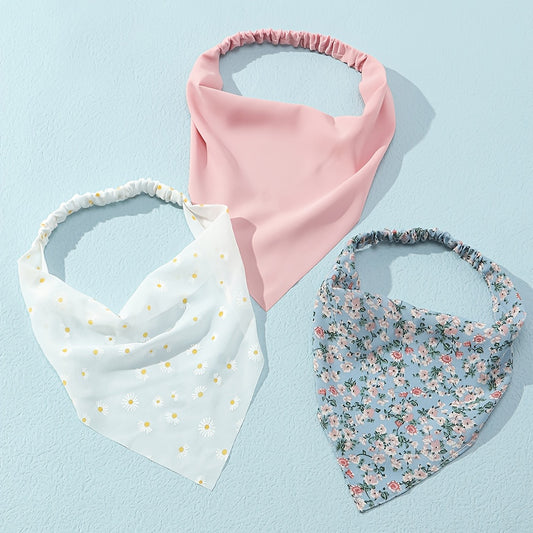 3pcs Summer Floral Headband Head Scarf Hair Accessories for Baby Girls