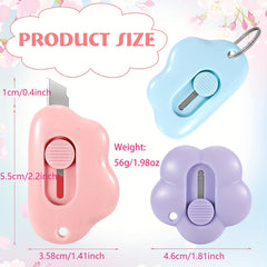 6 Pcs Mini Retractable Utility Cutter for Office School Art Supplies