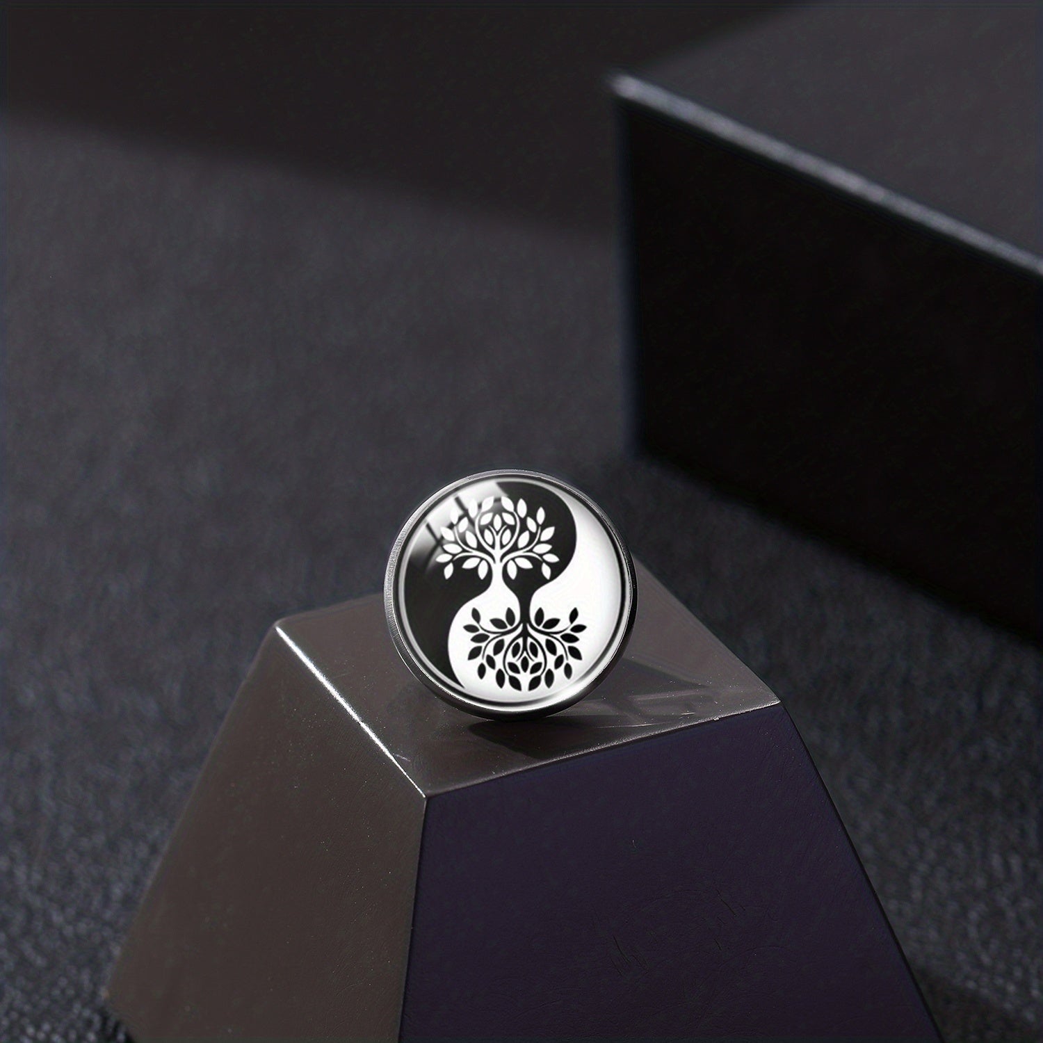 Yin Yang Tree Of Life Collar Pin Retro Tree Yin Yang Eight Flowers