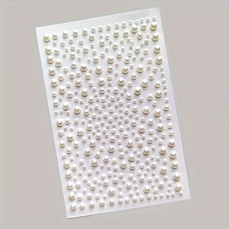 325pcs Adhesive Pearl Stickers for DIY Crafts Makeup Nail Scrapbook Decor
