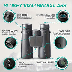 10x42 Professional Binoculars for Long Distance Viewing