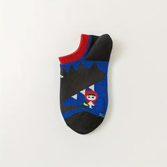 5 Pairs Men's Cotton Ankle Socks For Sneakers & Sports Shoes