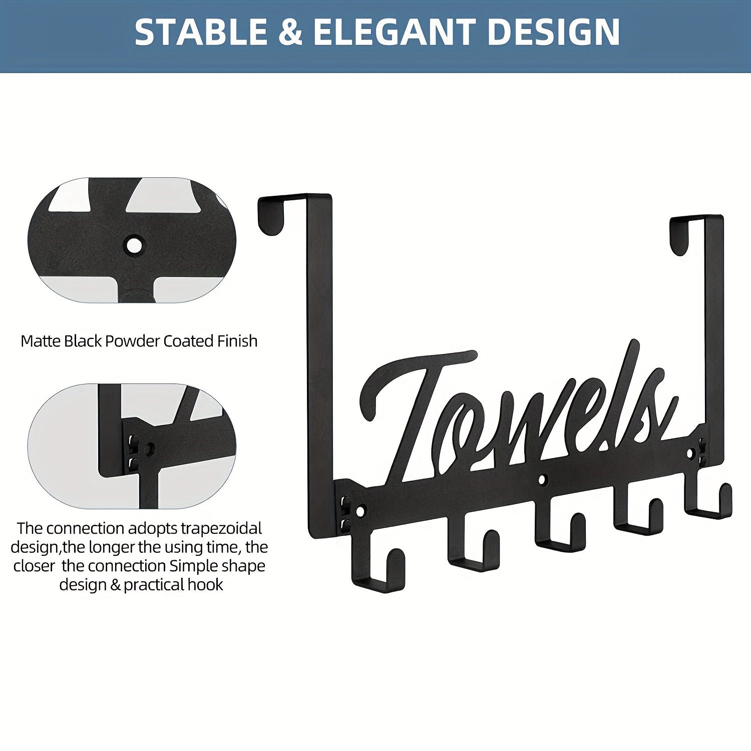 Over The Door Hooks Towel Rack For Bathroom Towel Holder