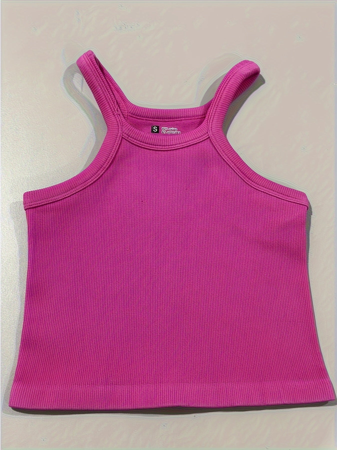 Ribbed Solid Sports Tank Top Sleeveless Yoga Running Top