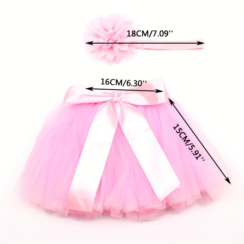 2Pcs Newborn Puffy Skirt Kids Photography Costume Baby Rabbit Rabbit Skirt