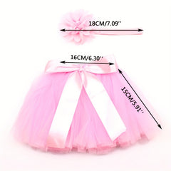 2Pcs Newborn Puffy Skirt Kids Photography Costume Baby Rabbit Rabbit Skirt
