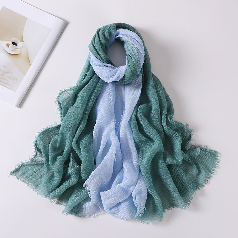 Gradient Linen Turban Scarf for Women