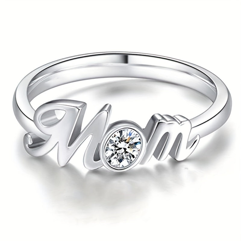 Mother's Gift Silver Plated Oval Zircon Ring for Women