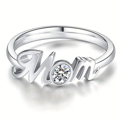 Mother's Gift Silver Plated Oval Zircon Ring for Women