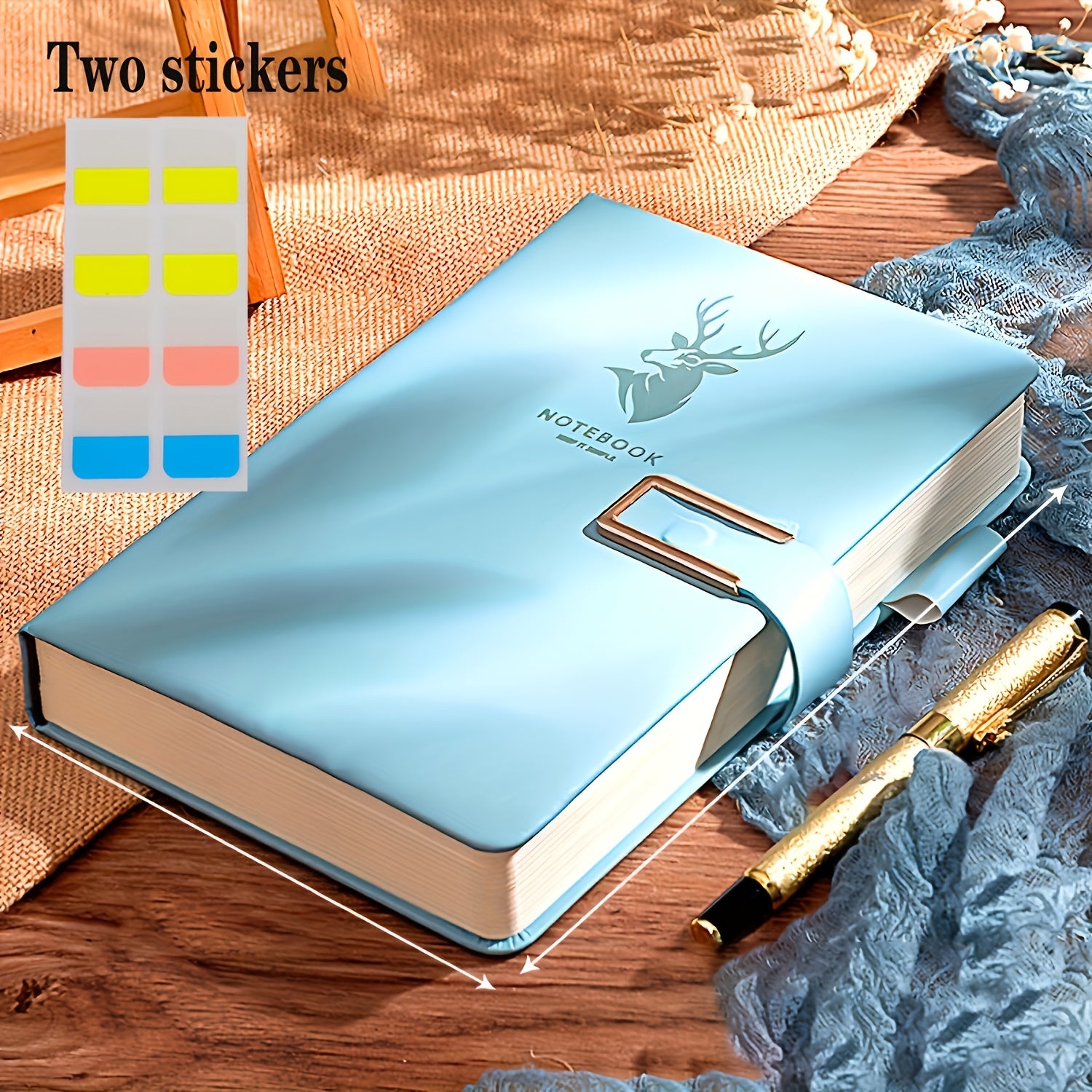 Custom A5 Notebook 400 Pages Thick Soft Cover 2 Stickers Bookmark Waterproof