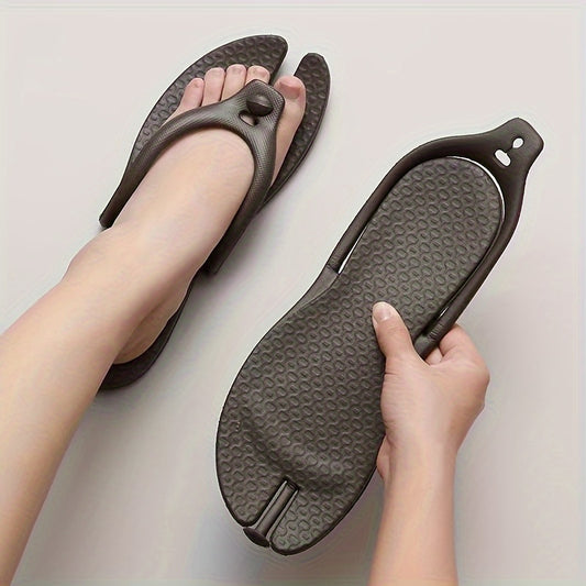 Men's Detachable Flip Flops Lightweight Portable Folding Slippers