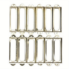 12pcs Antique Brass Iron Drawer Label Pull Handle Card Holder