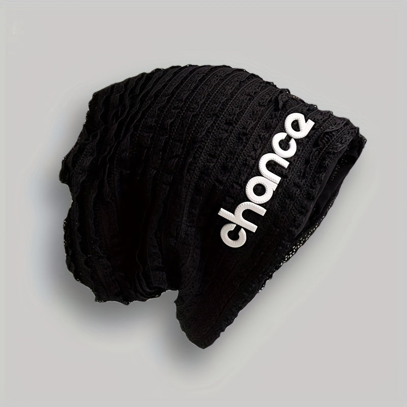Y2K Lace Beanie Ruffles Pleated Candy Couple Skull Cap
