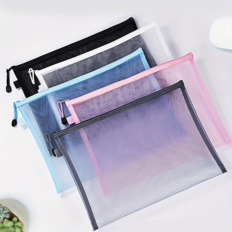 Nylon Mesh Pouch Cosmetic Bag Makeup Pencil Case Travel Bag
