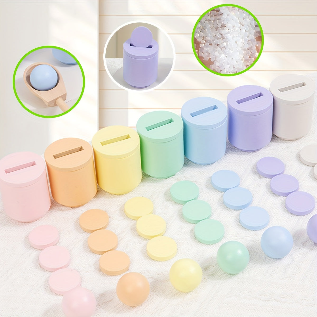 Wooden Sorting & Counting Game Educational Toy Improves Hand Eye Coordination