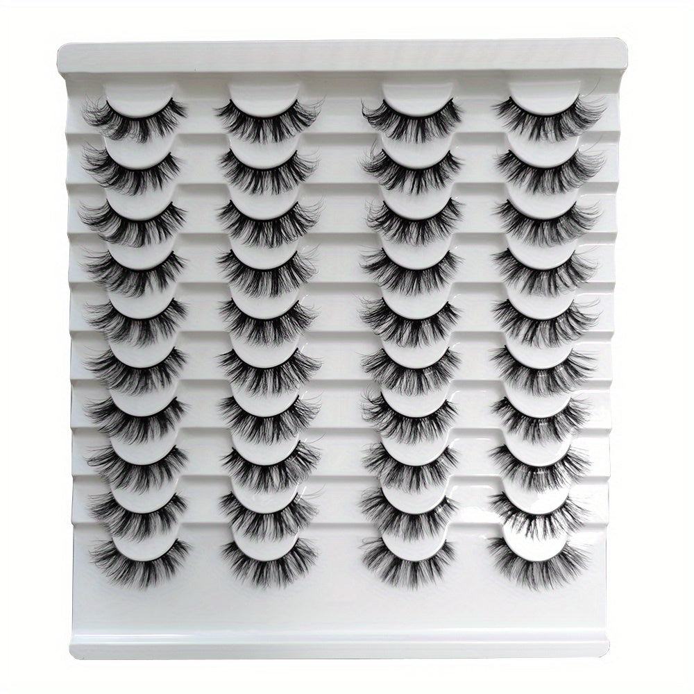 20 Pairs Faux Fluffy Curling False Lashes Pack