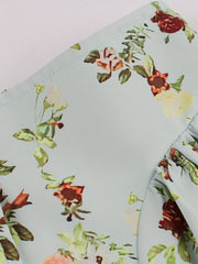  Floral Print Button Front Swing Skirt