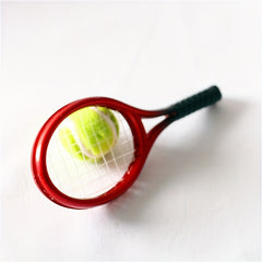 2pcs Mini Tennis Racket Set Dollhouse Sports Collection