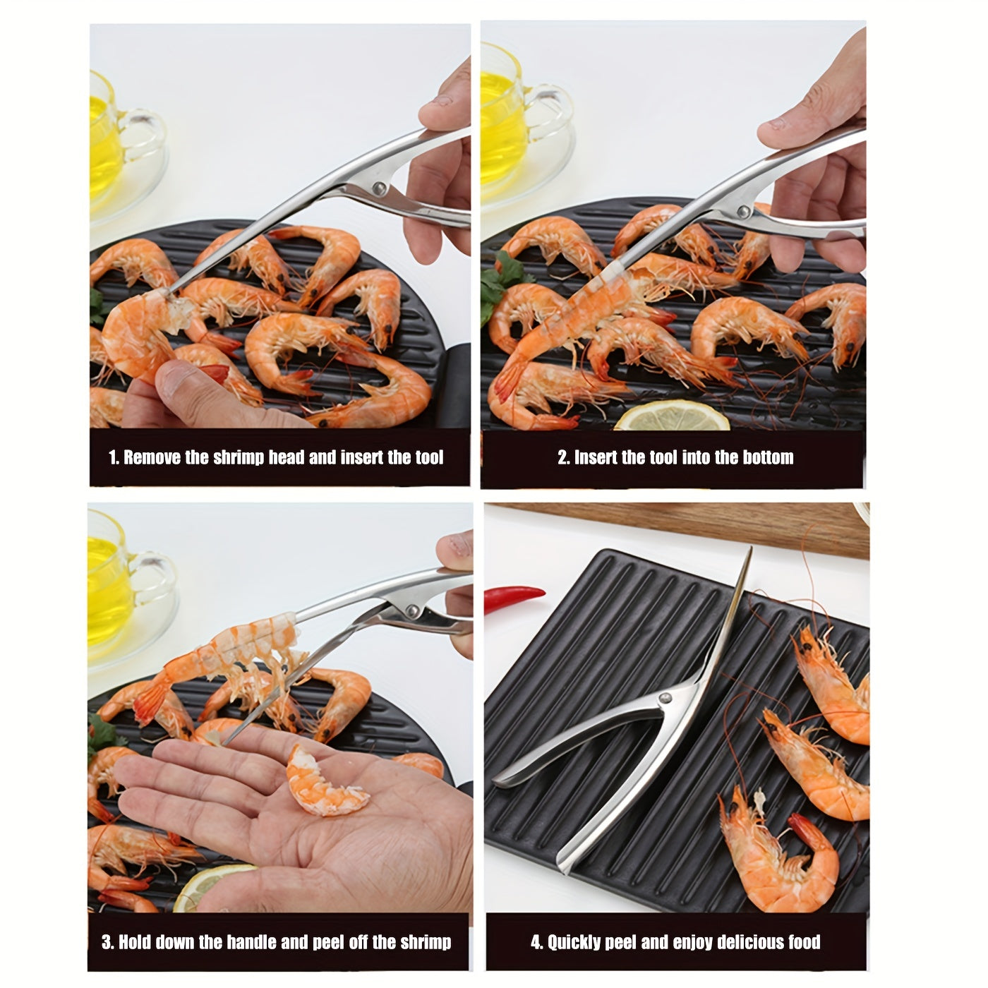 Stainless Steel Shrimp and Prawn Peeler 8 Inch Kitchen Tool
