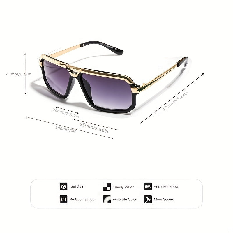 Men's Metal Frame Sunglasses Casual Mixed Decorative Eyewear