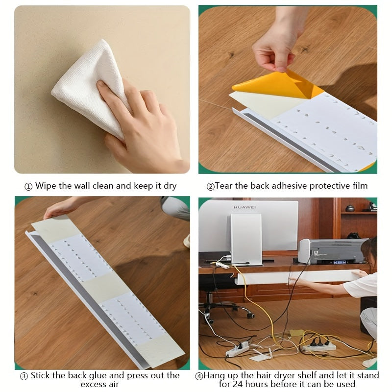 Desk Cable Management Rack Wire Storage Slot No Drilling