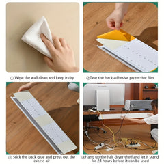 Desk Cable Management Rack Wire Storage Slot No Drilling
