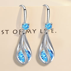 Rotating Teardrop Shape Crystal Earrings for Women Girls