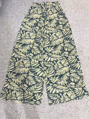 Floral Wide Leg Pants High Waist Casual Wear