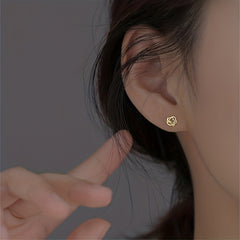 Hollow Rose Flower Stud Earrings 14K Plated Daily Wear Accessories