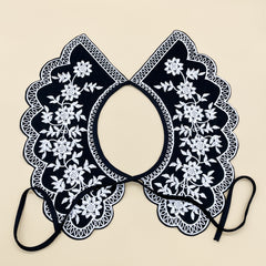 Embroidery Tie up Shoulder False Collar Classic Beauty Dickey Collar