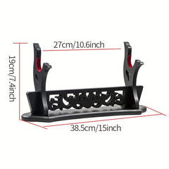 Japanese Sword Display Stand Dragon Pattern Single Tier Rack