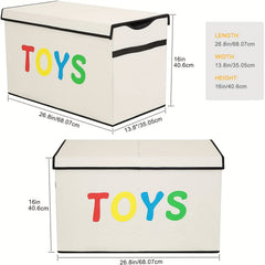 Large Grey Toy Storage Bin with Flip Top Lid