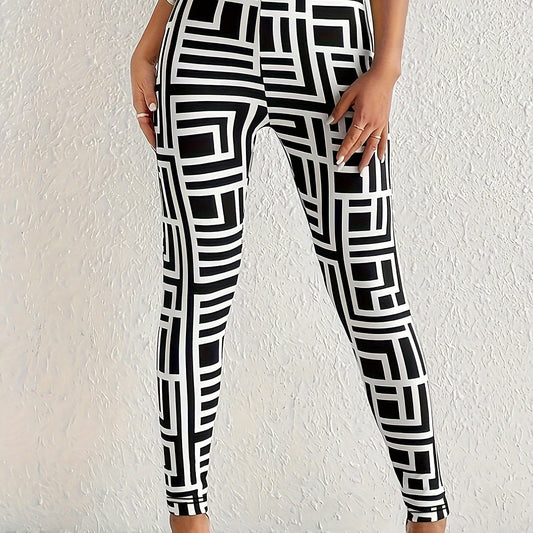  Geometric Print High Rise Leggings
