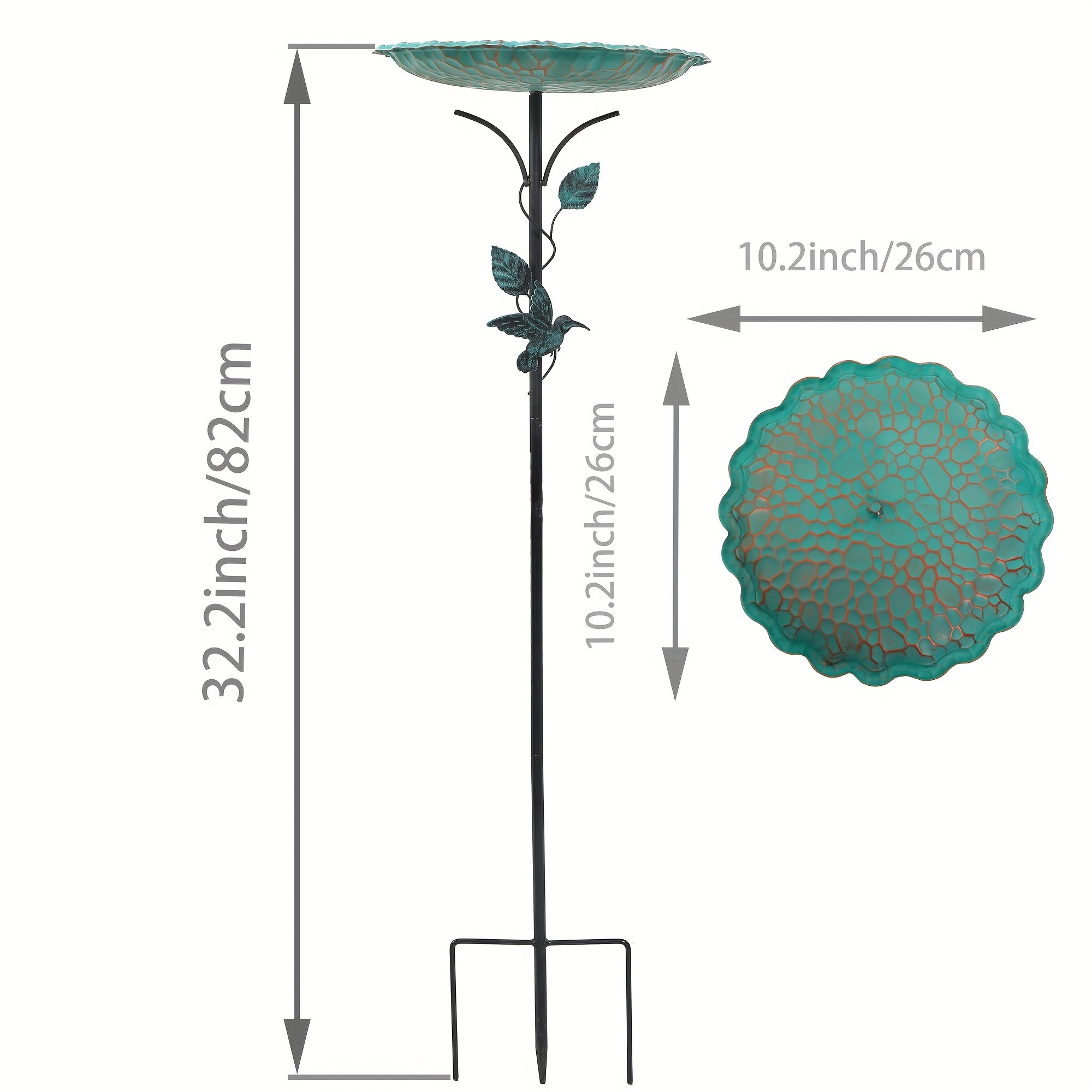 Outdoor Metal Lotus Leaf Bird Bathtub for Garden, Courtyard - Bird Water Feeder