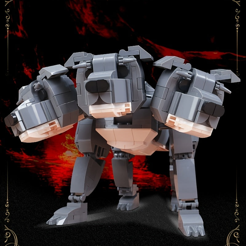 Three Headed Hellhound Building Block Model Toy