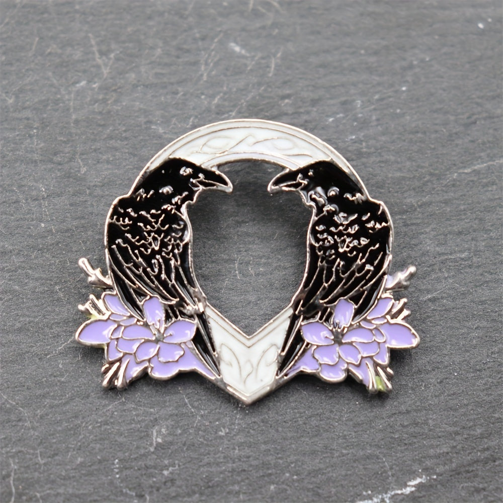 Anime Crow Flower Brooch For Men