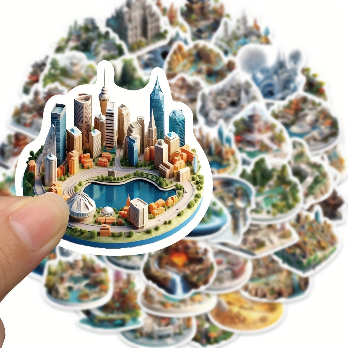 50pcs 3D World Stickers Decorative Stickers for Laptop Car Motorcycle