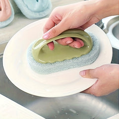 Easy to Use Cleaning Sponge With Handle for Kitchen and Bathroom Cleaning