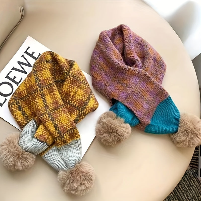 Versatile Faux Fur Cross Scarf for Girls