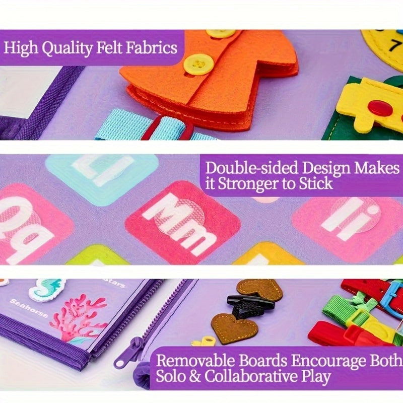 Purple Mermaid Felt Learning Board Early Education Treasure Teaching Tools