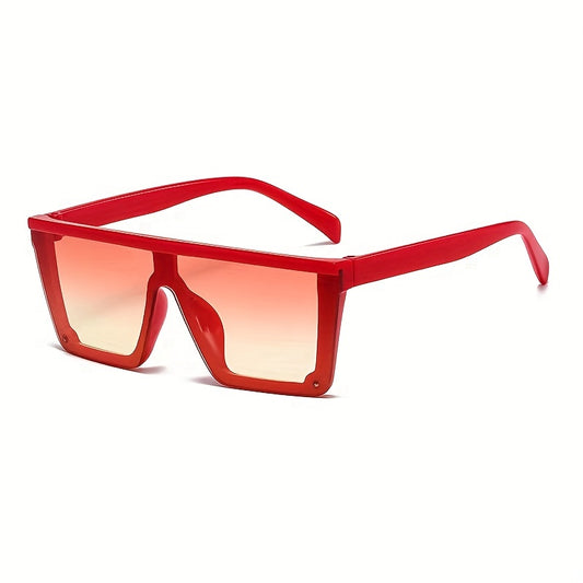 Gradient Square Sunglasses Windproof Big Frame Flat Sunglasses