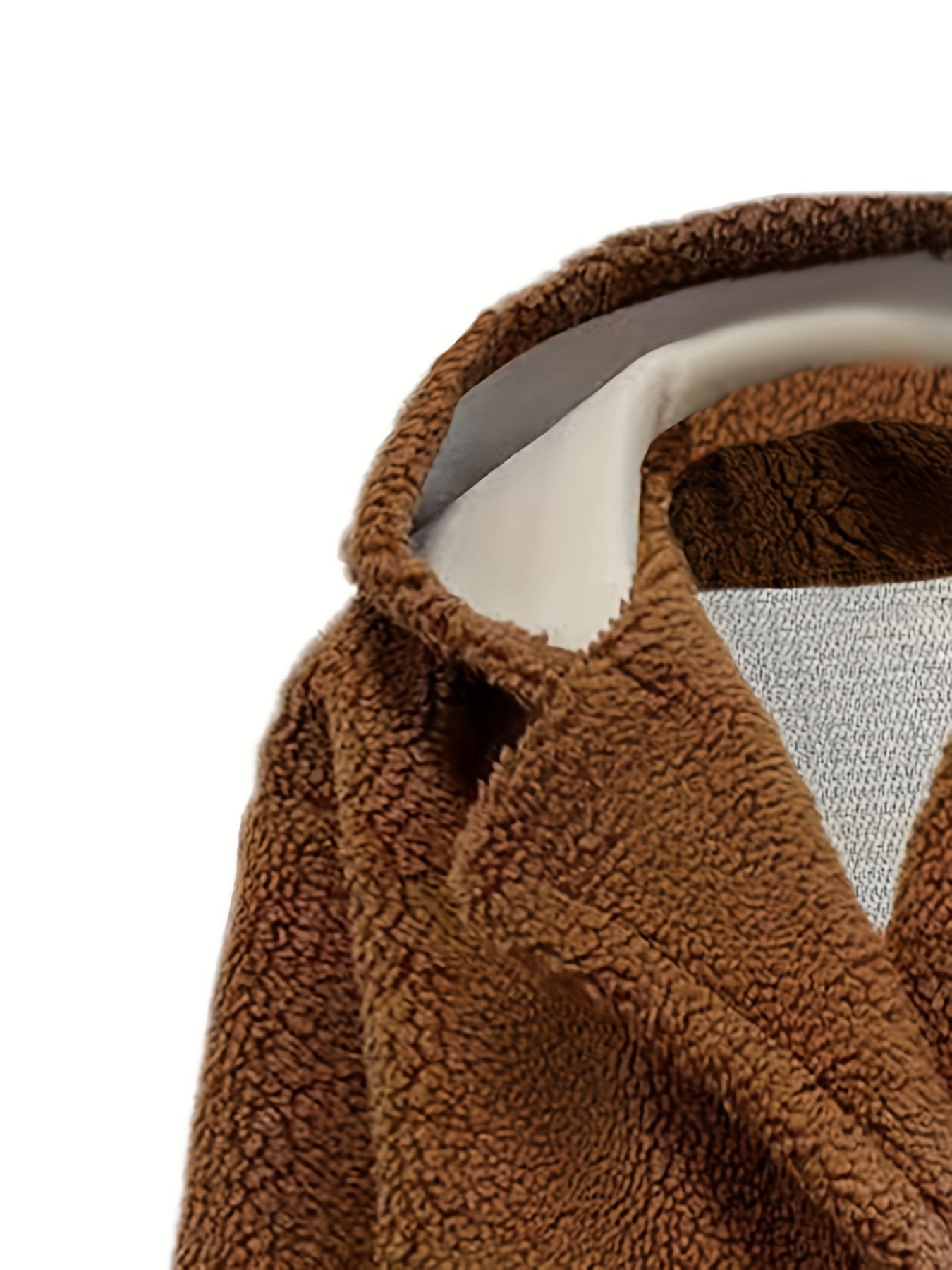 Double Breasted Hooded Teddy Coat Casual Outerwear