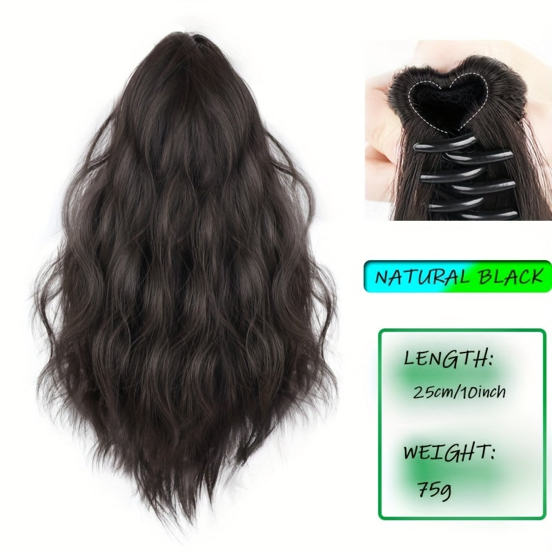 Short Water Wave Ponytail Extensions Curly Wavy Hair Extensions Women Girls
