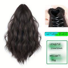 Short Water Wave Ponytail Extensions Curly Wavy Hair Extensions Women Girls