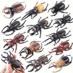 12pcs Insect Animal Model Set Beetle Unicorn Decoration Puzzle Teaching