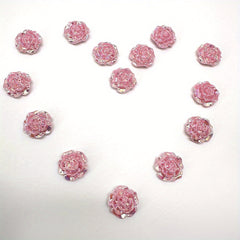 15pcs 19mm AB Flat Bottom Acrylic Letterpress Rose Beads DIY Accessories