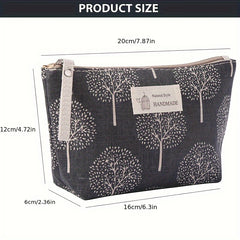 Canvas Cosmetic Bag Travel Makeup Bag Roomy Toiletries Case