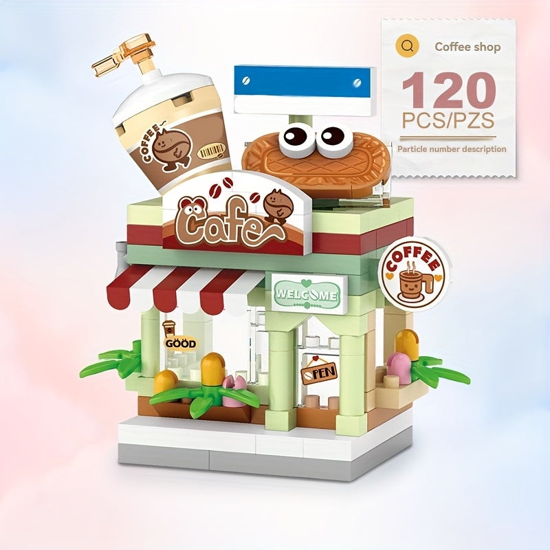 Mini Street View Blocks Build Your Own Dream Shop DIY Models