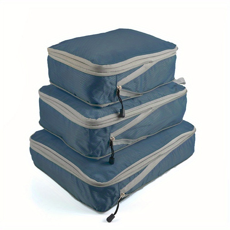 3 Pcs Travel Storage Bags Zipper Luggage Clothes Organizer
